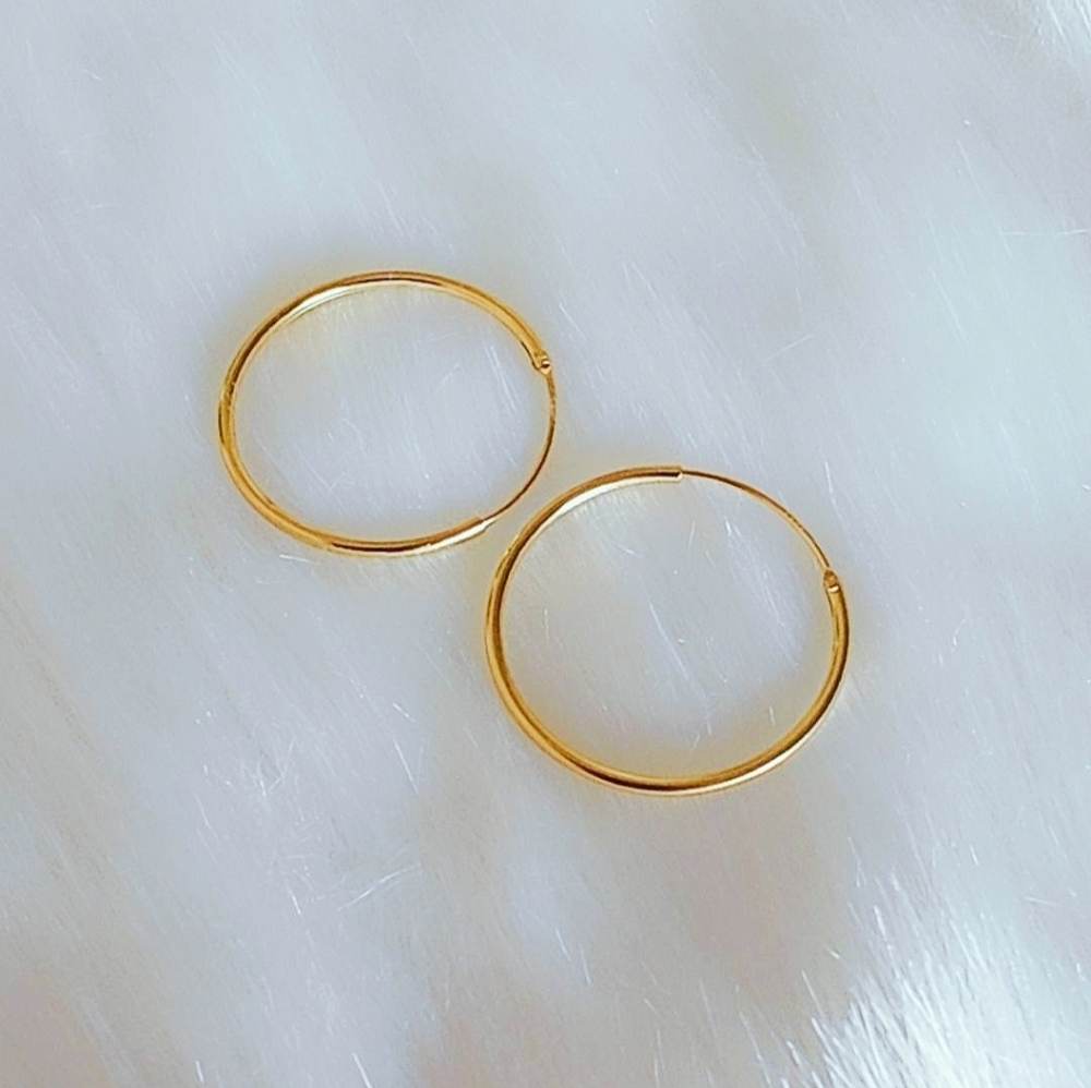 Classic Gold Hoop Earrings, NWOT - Great Gift 🎁